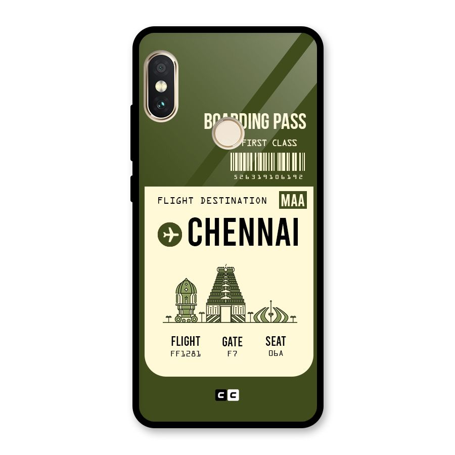 Chennai Boarding Pass Glass Back Case for Redmi Note 5 Pro