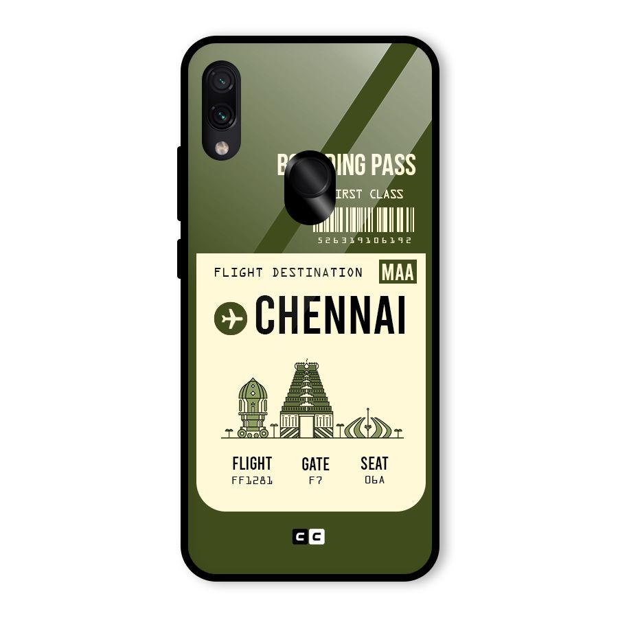 Chennai Boarding Pass Glass Back Case for Redmi Note 7S