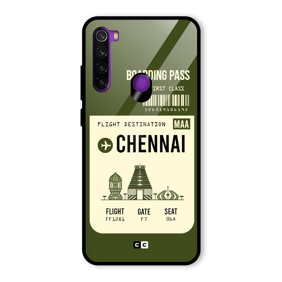 Chennai Boarding Pass Glass Back Case for Redmi Note 8