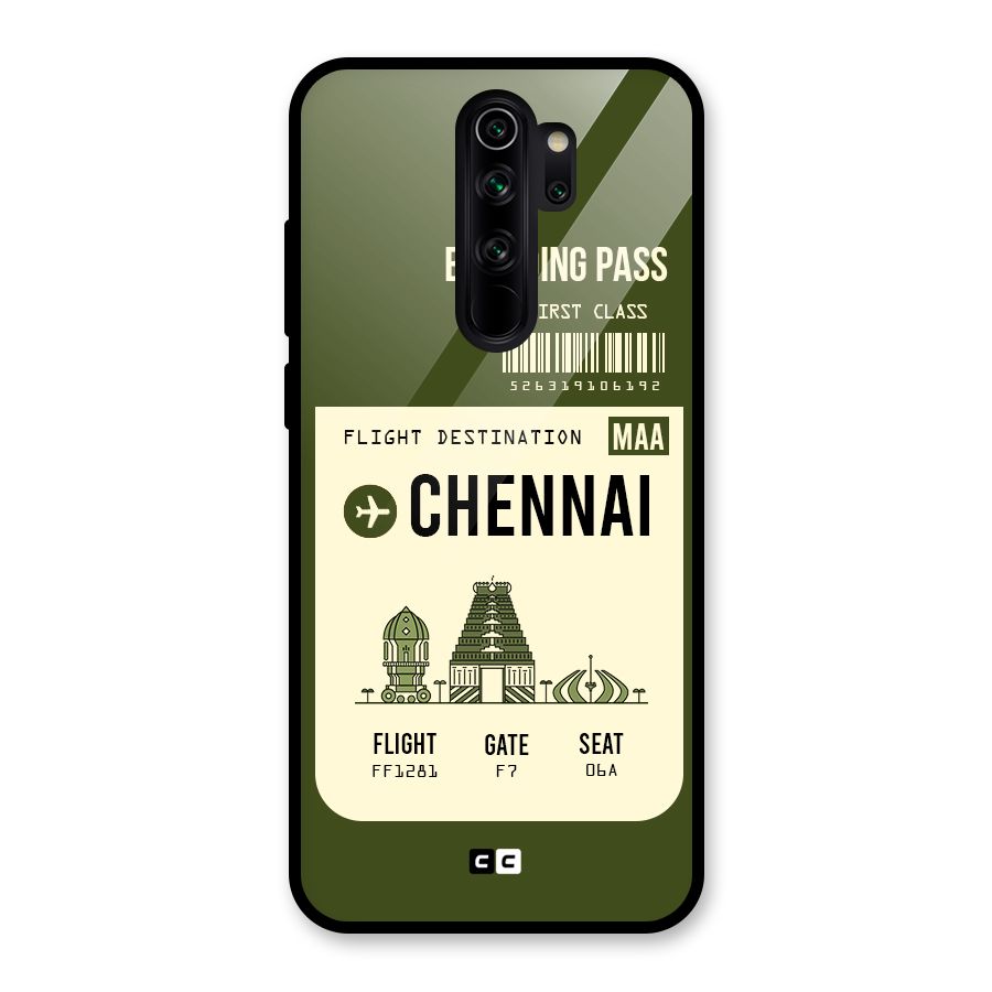 Chennai Boarding Pass Glass Back Case for Redmi Note 8 Pro