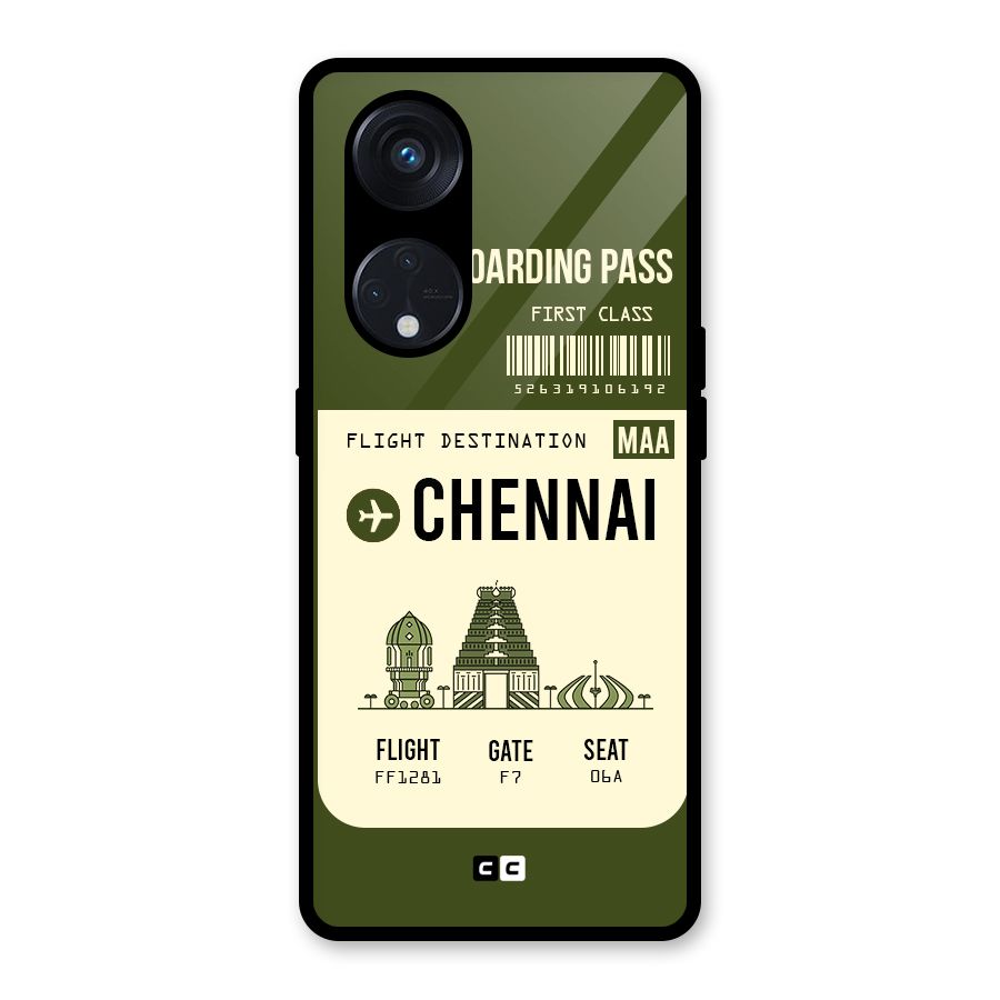 Chennai Boarding Pass Glass Back Case for Reno8 T 5G