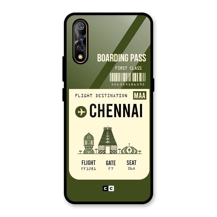 Chennai Boarding Pass Glass Back Case for Vivo S1