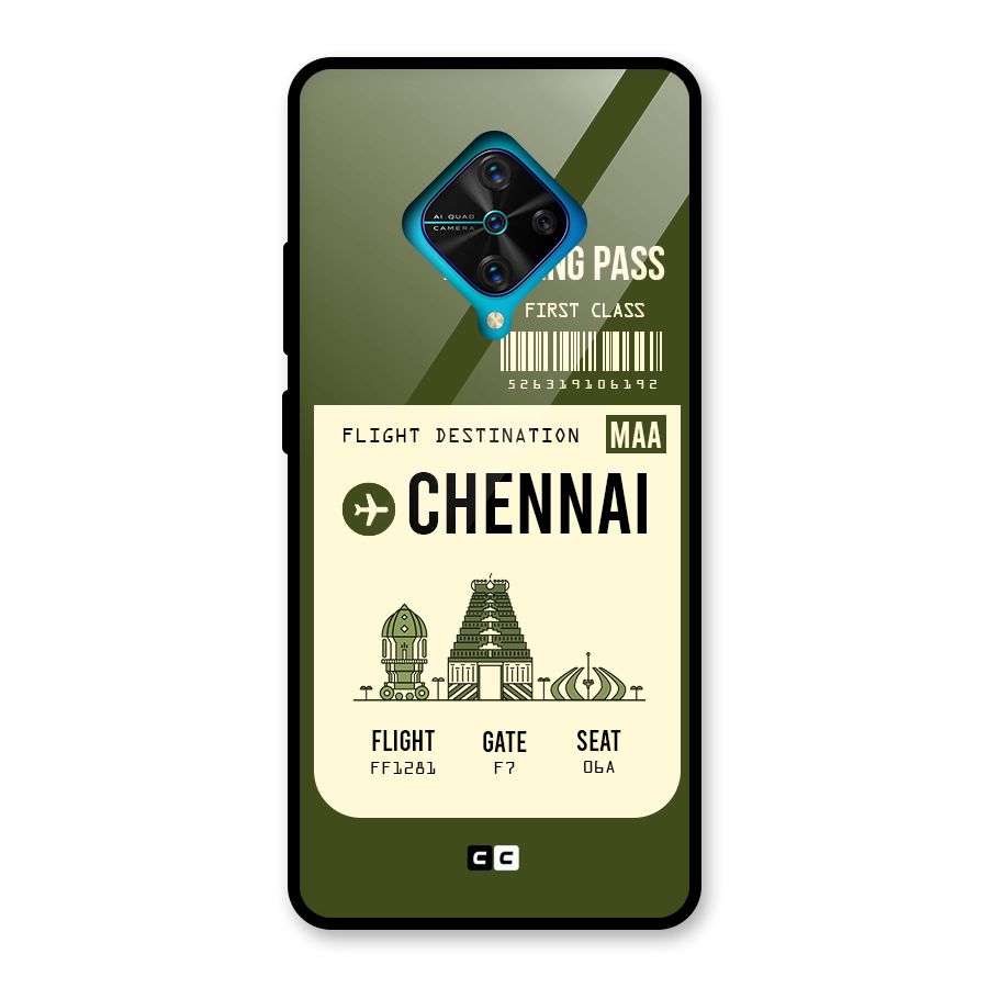 Chennai Boarding Pass Glass Back Case for Vivo S1 Pro