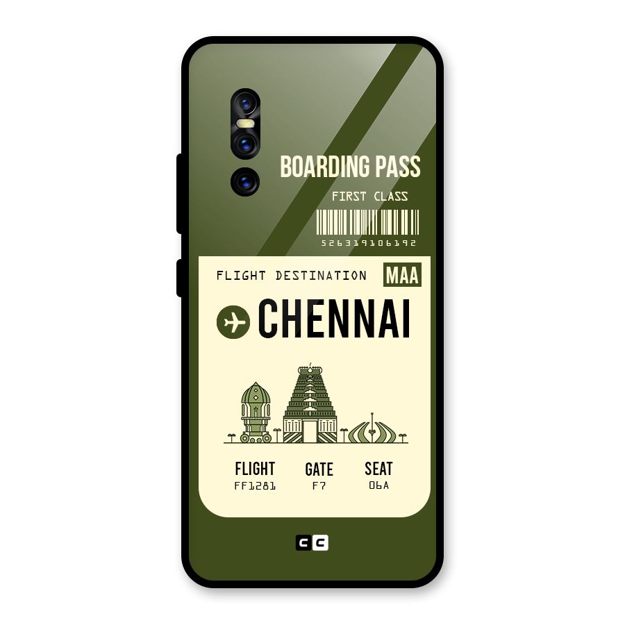 Chennai Boarding Pass Glass Back Case for Vivo V15 Pro