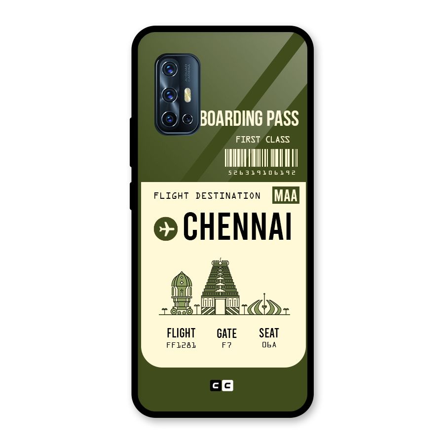 Chennai Boarding Pass Glass Back Case for Vivo V17