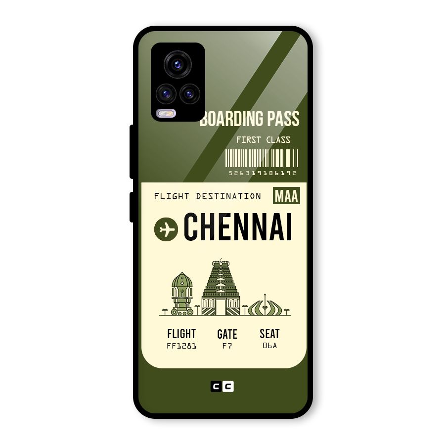 Chennai Boarding Pass Glass Back Case for Vivo V20