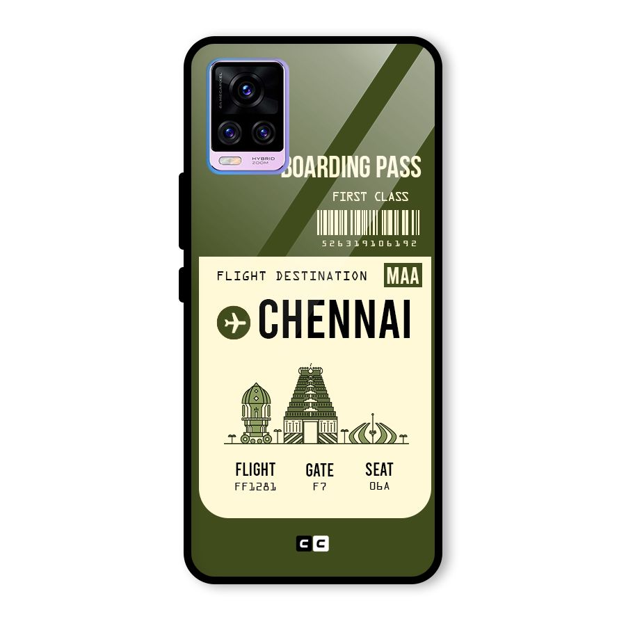 Chennai Boarding Pass Glass Back Case for Vivo V20 Pro