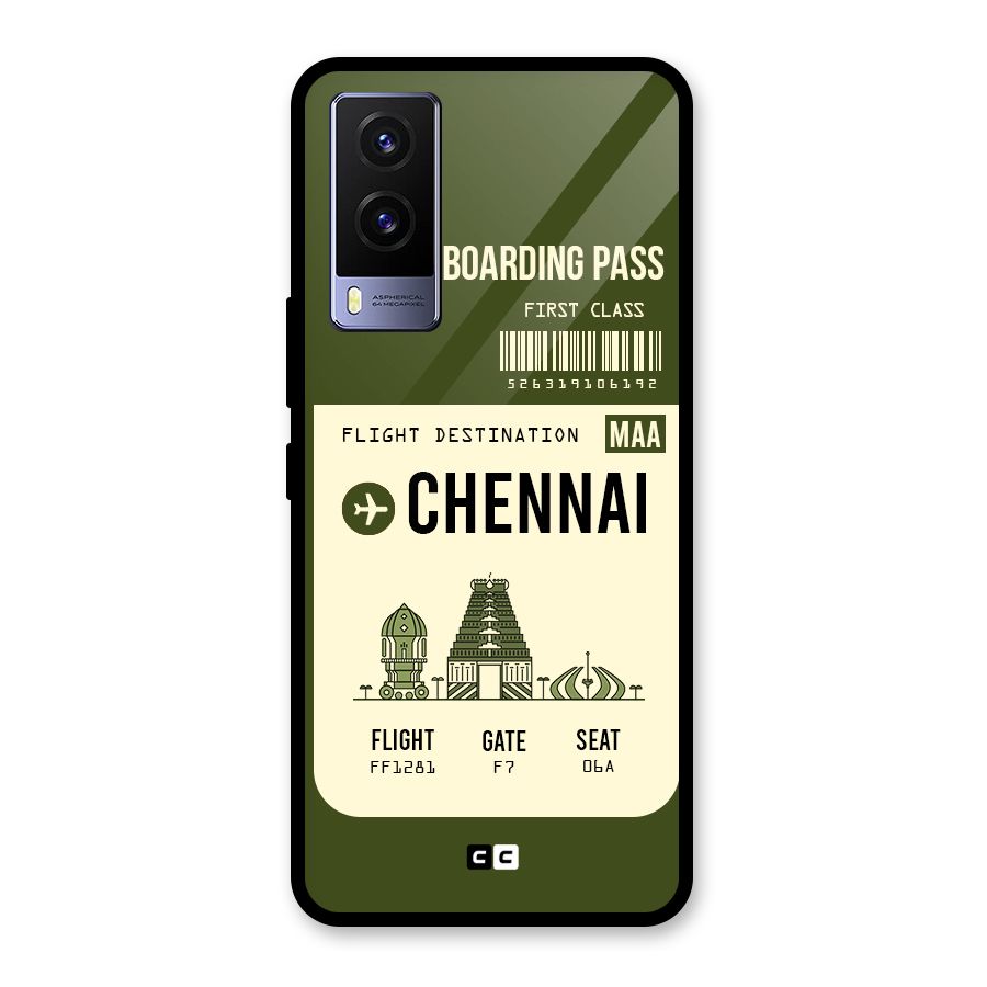 Chennai Boarding Pass Glass Back Case for Vivo V21e 5G
