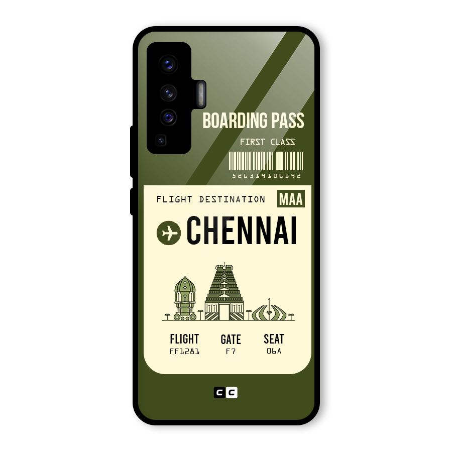 Chennai Boarding Pass Glass Back Case for Vivo X50