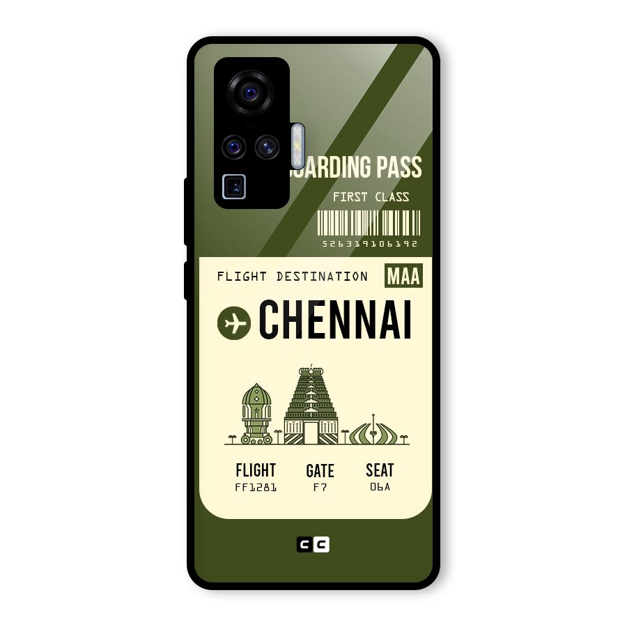 Chennai Boarding Pass Glass Back Case for Vivo X50 Pro