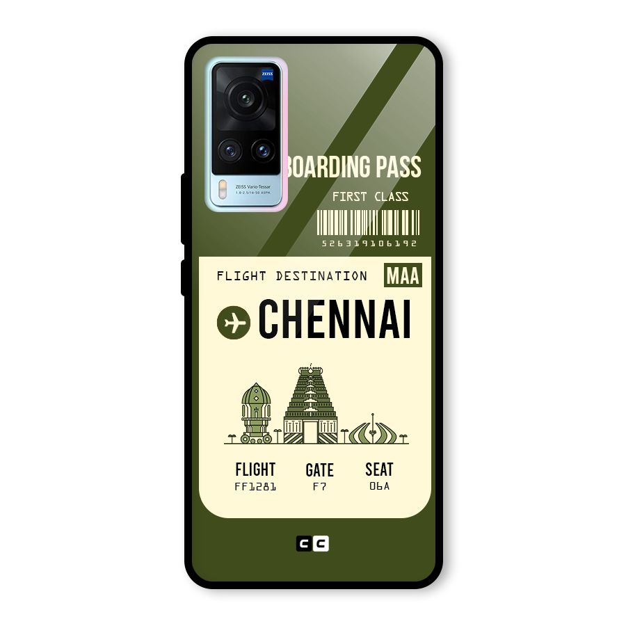 Chennai Boarding Pass Glass Back Case for Vivo X60