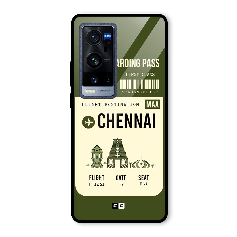 Chennai Boarding Pass Glass Back Case for Vivo X60 Pro Plus