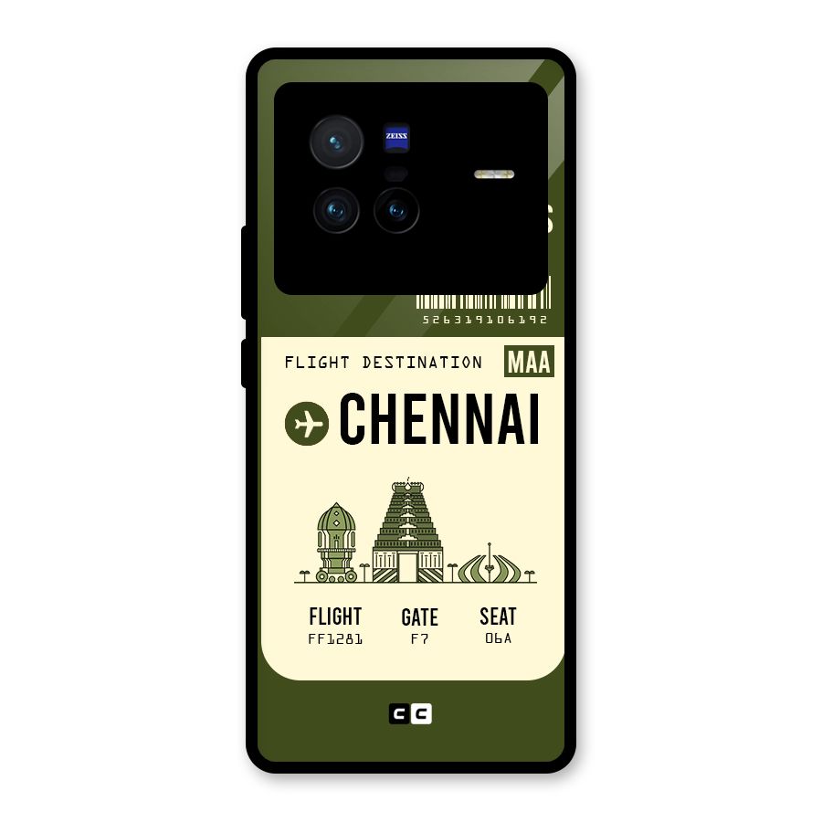 Chennai Boarding Pass Glass Back Case for Vivo X80