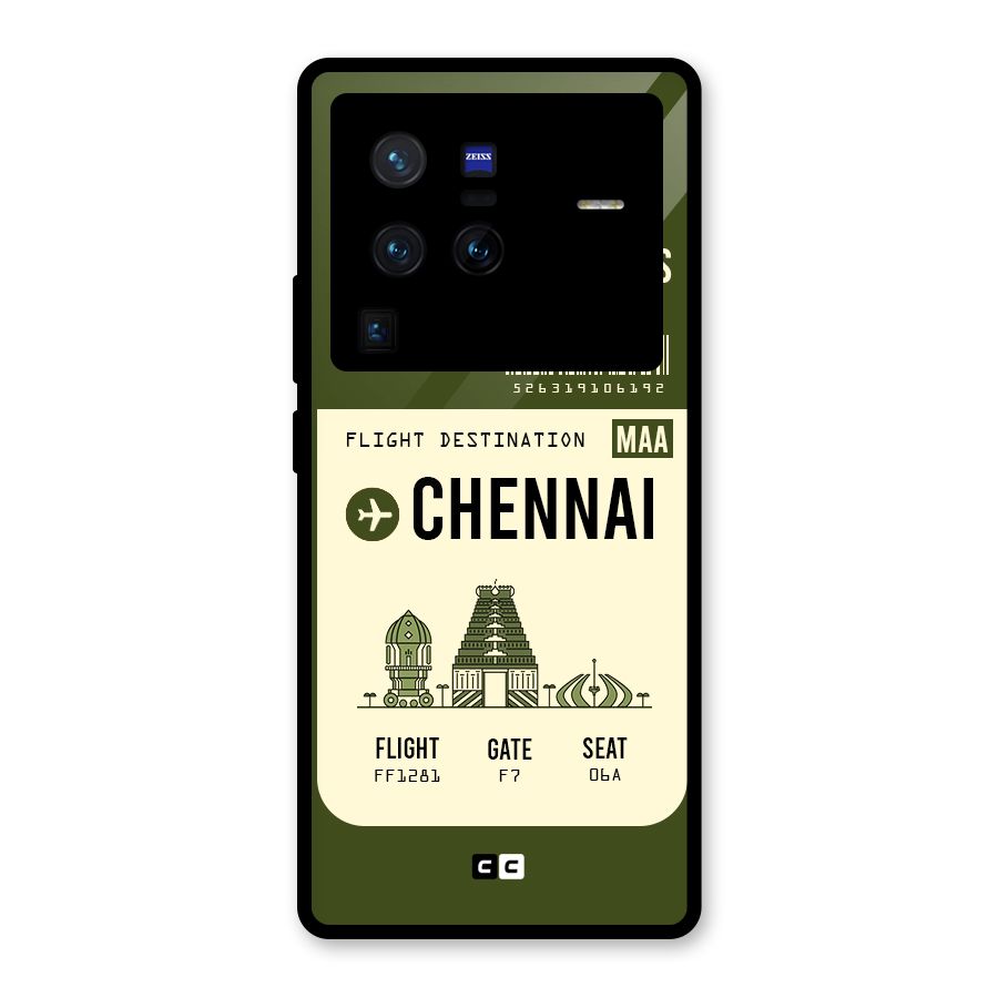 Chennai Boarding Pass Glass Back Case for Vivo X80 Pro