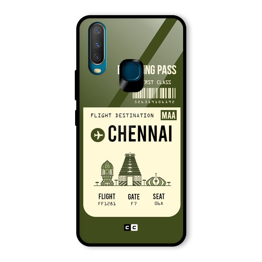 Chennai Boarding Pass Glass Back Case for Vivo Y17