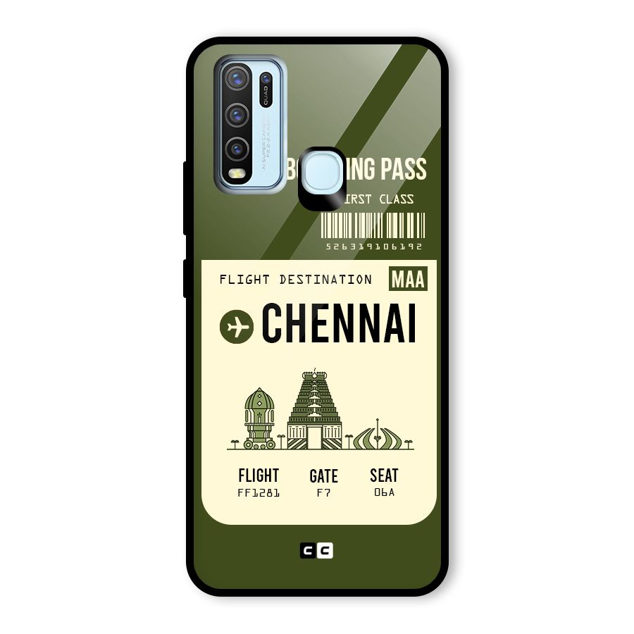 Chennai Boarding Pass Glass Back Case for Vivo Y50