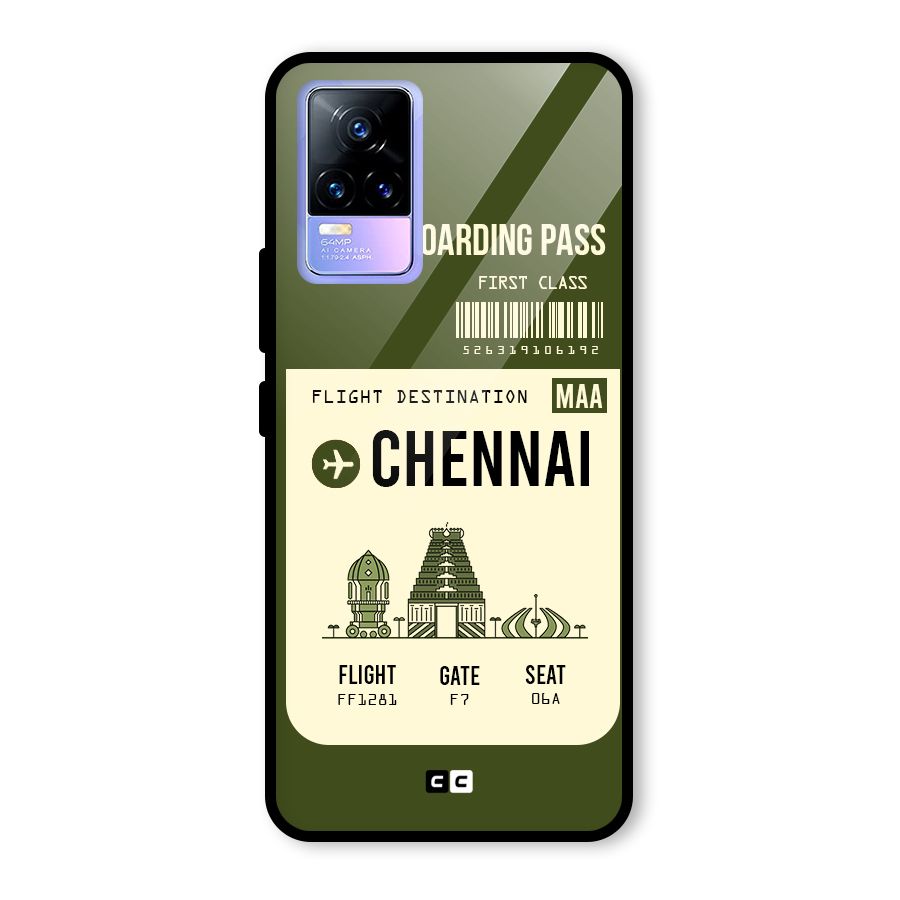 Chennai Boarding Pass Glass Back Case for Vivo Y73
