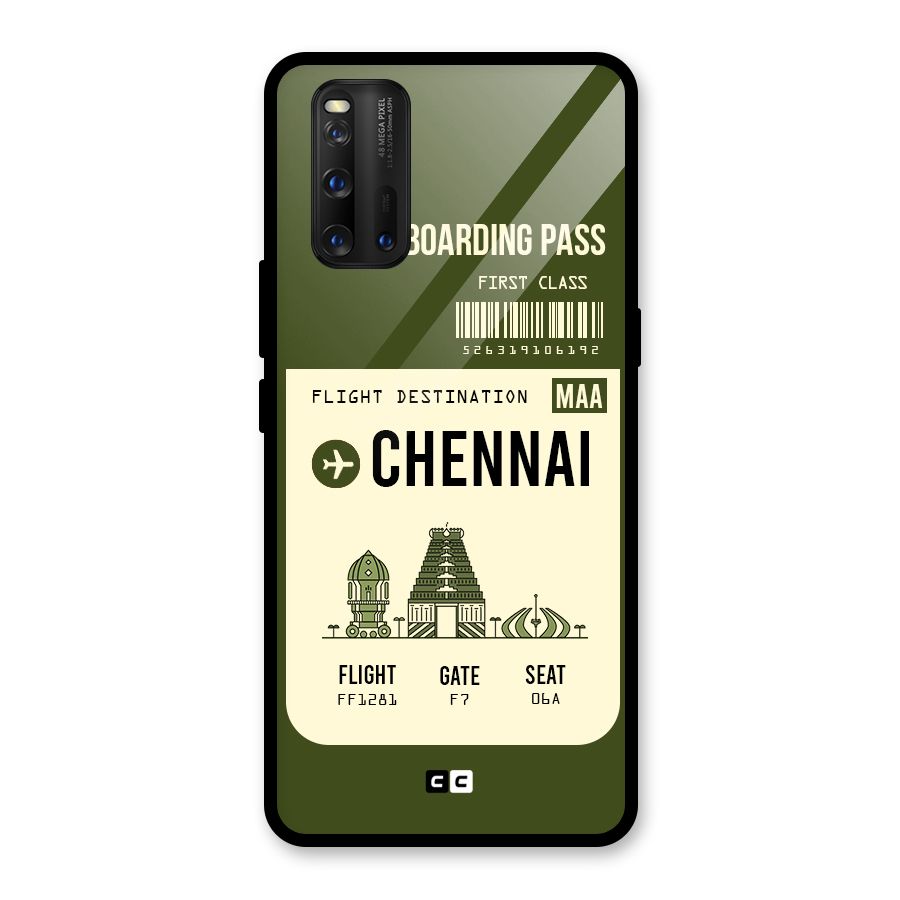 Chennai Boarding Pass Glass Back Case for Vivo iQOO 3