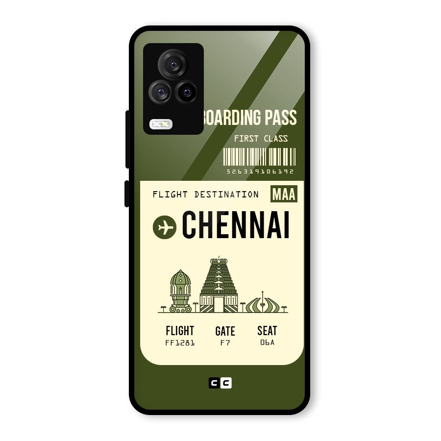 Chennai Boarding Pass Glass Back Case for Vivo iQOO 7 Legend 5G