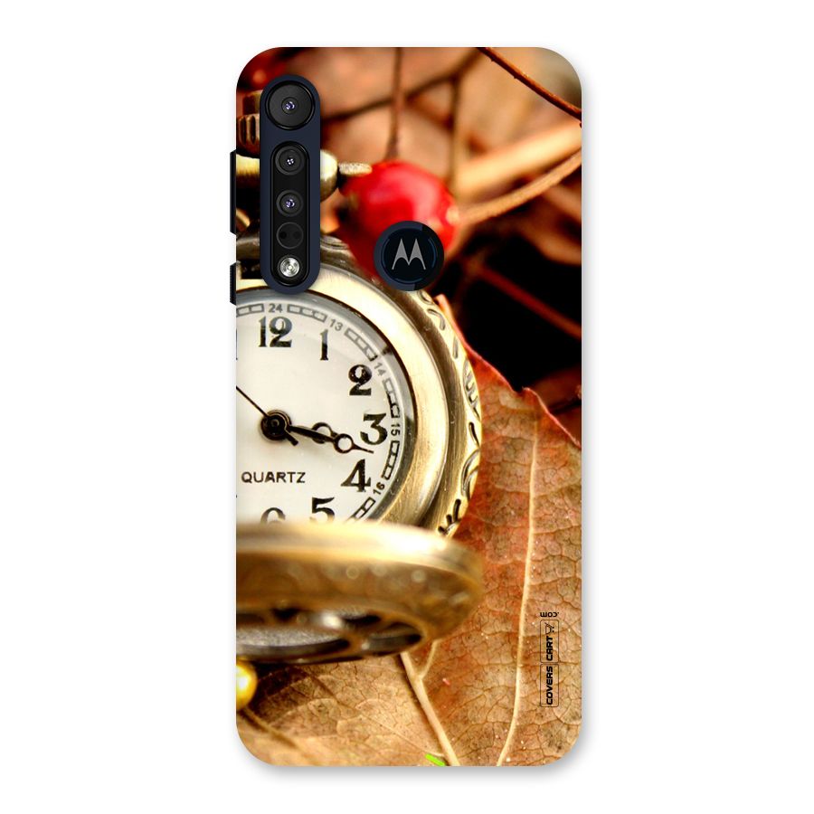 Cherry And Clock Back Case for Motorola One Macro