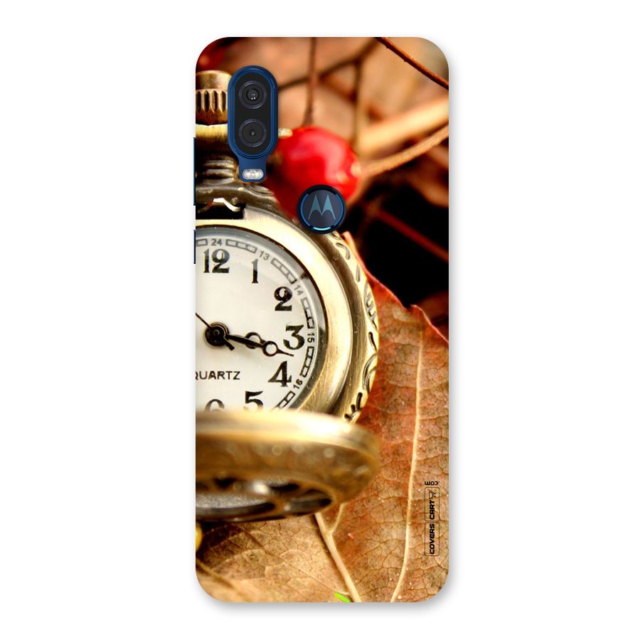 Cherry And Clock Back Case for Motorola One Vision