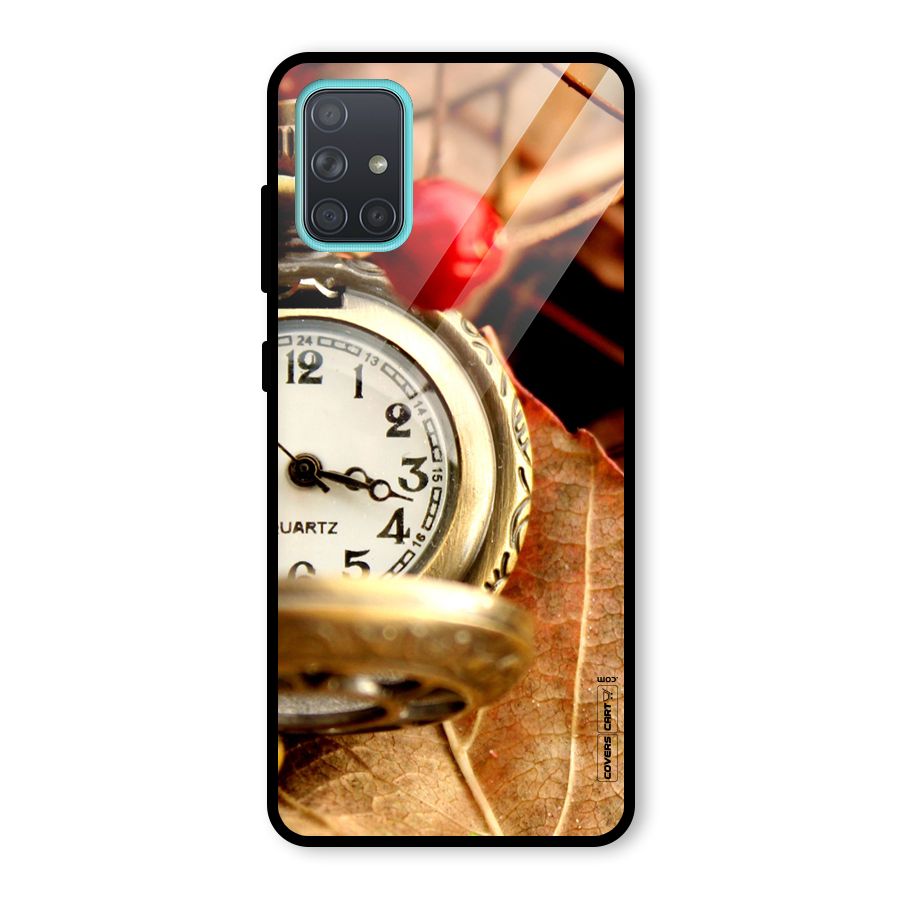 Cherry And Clock Glass Back Case for Galaxy A71