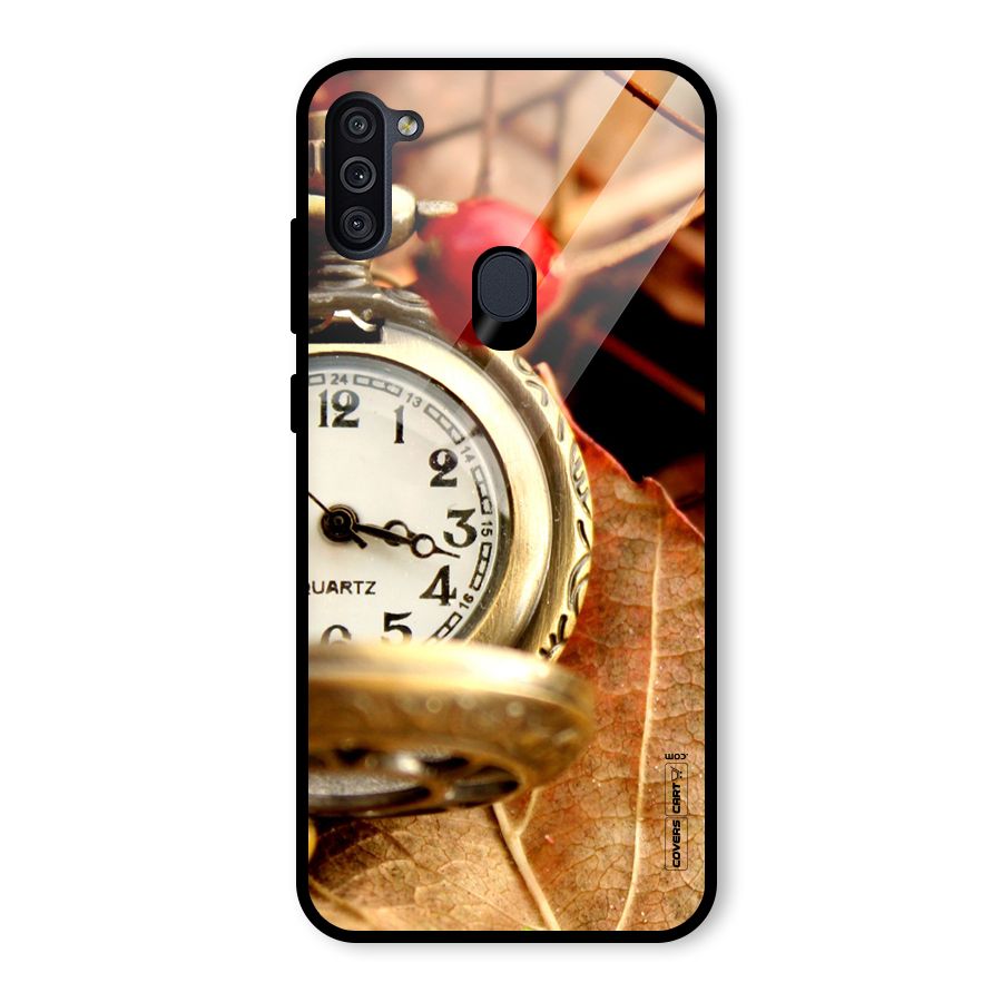 Cherry And Clock Glass Back Case for Galaxy M11