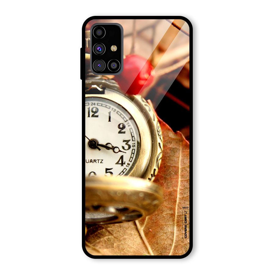 Cherry And Clock Glass Back Case for Galaxy M31s
