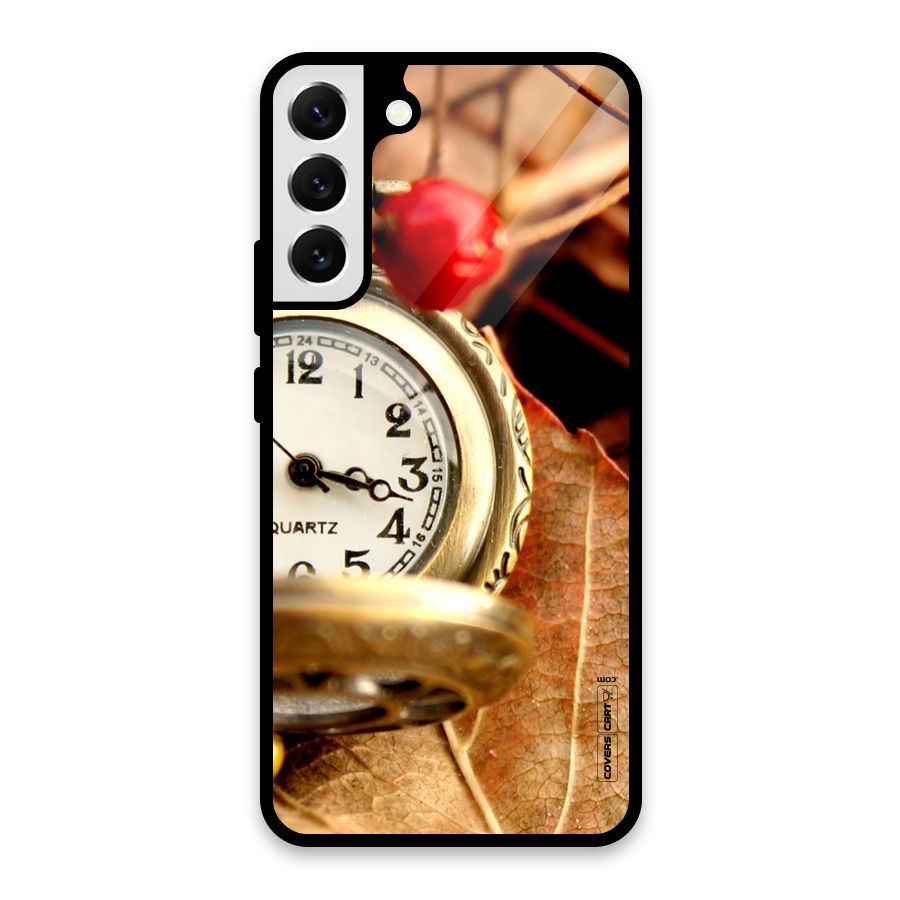 Cherry And Clock Glass Back Case for Galaxy S22 Plus 5G