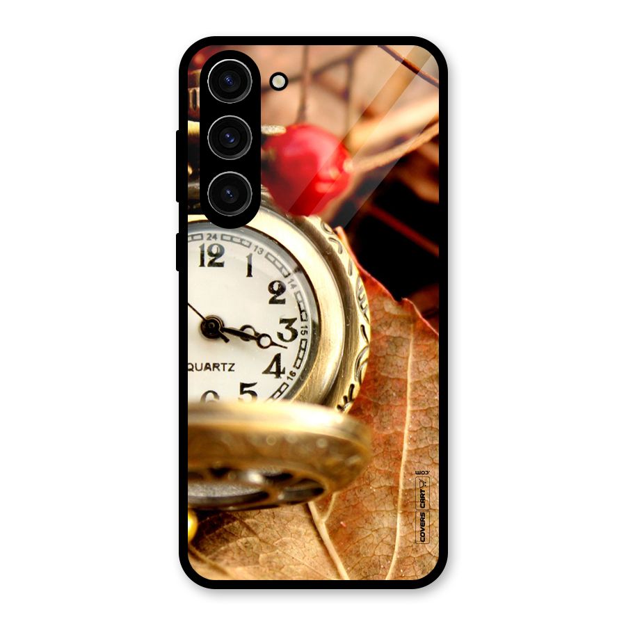 Cherry And Clock Glass Back Case for Galaxy S23 Plus