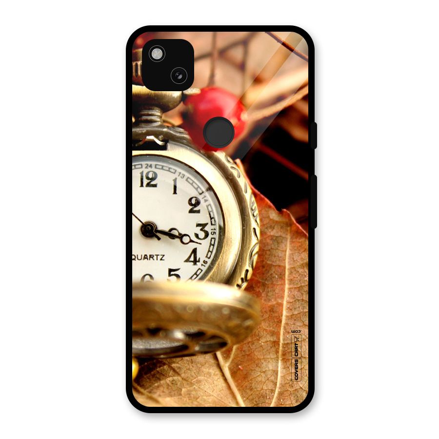 Cherry And Clock Glass Back Case for Google Pixel 4a