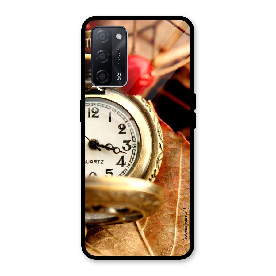 Cherry And Clock Glass Back Case for Oppo A53s 5G