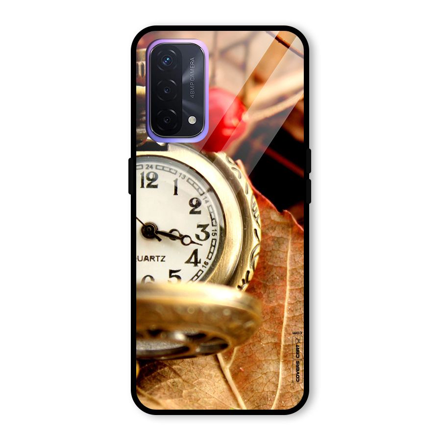 Cherry And Clock Glass Back Case for Oppo A74 5G