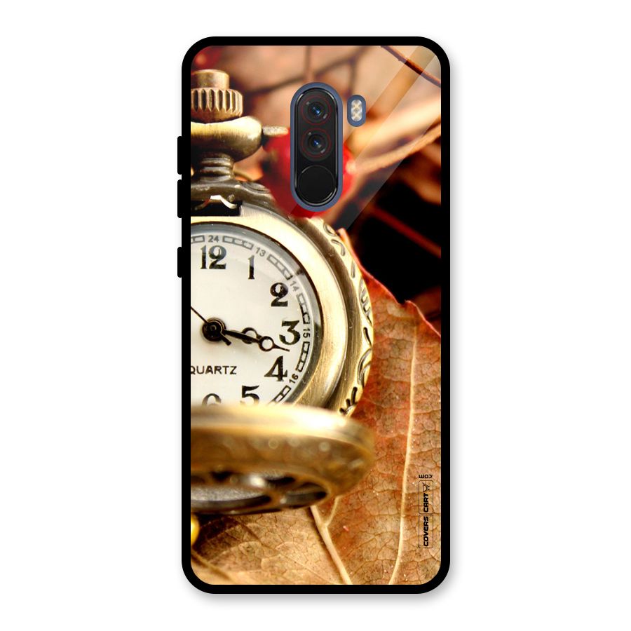 Cherry And Clock Glass Back Case for Poco F1