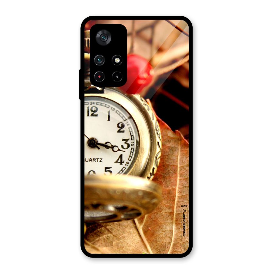 Cherry And Clock Glass Back Case for Poco M4 Pro 5G