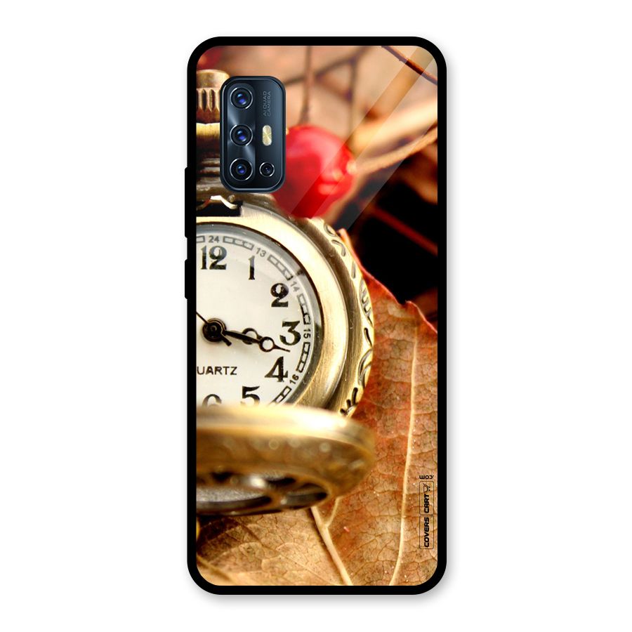 Cherry And Clock Glass Back Case for Vivo V17