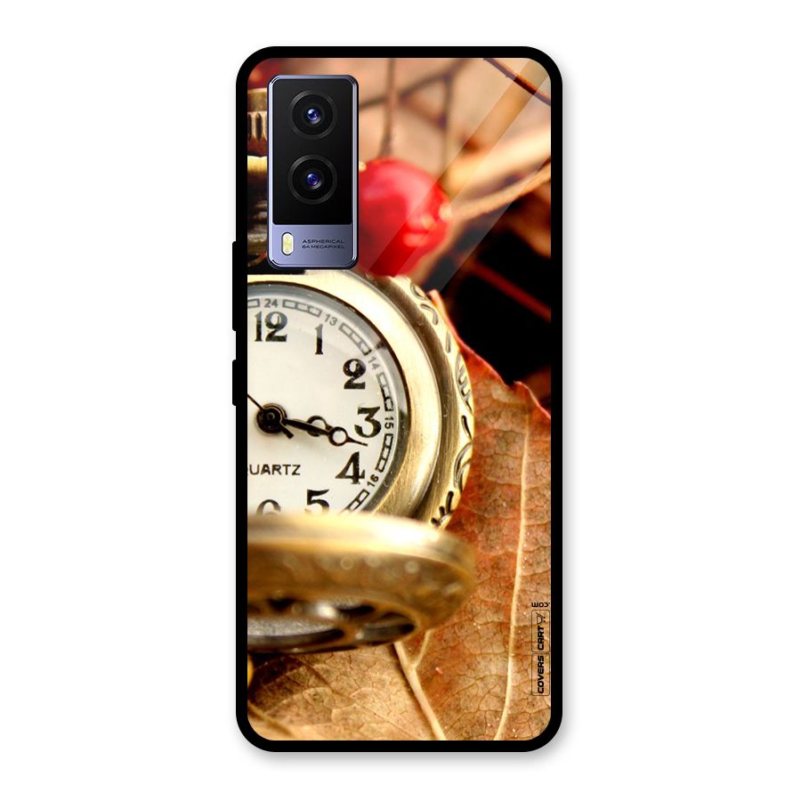 Cherry And Clock Glass Back Case for Vivo V21e 5G