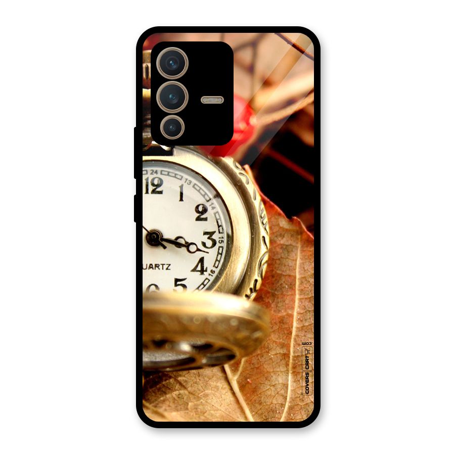 Cherry And Clock Glass Back Case for Vivo V23 5G