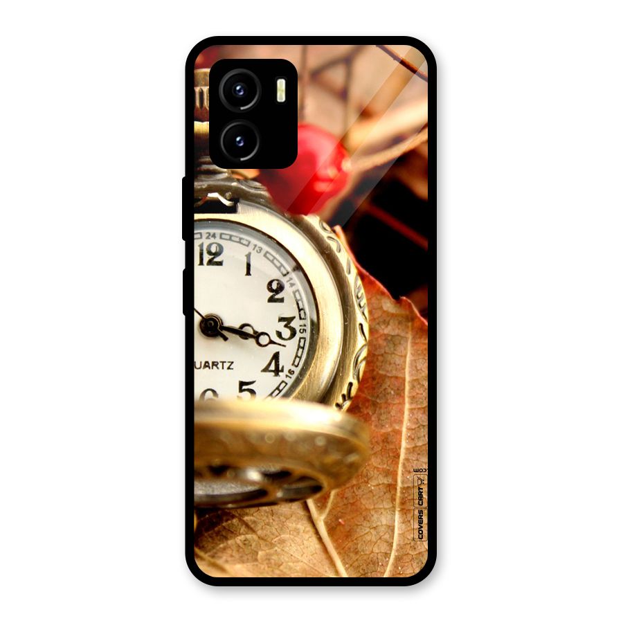 Cherry And Clock Glass Back Case for Vivo Y15s