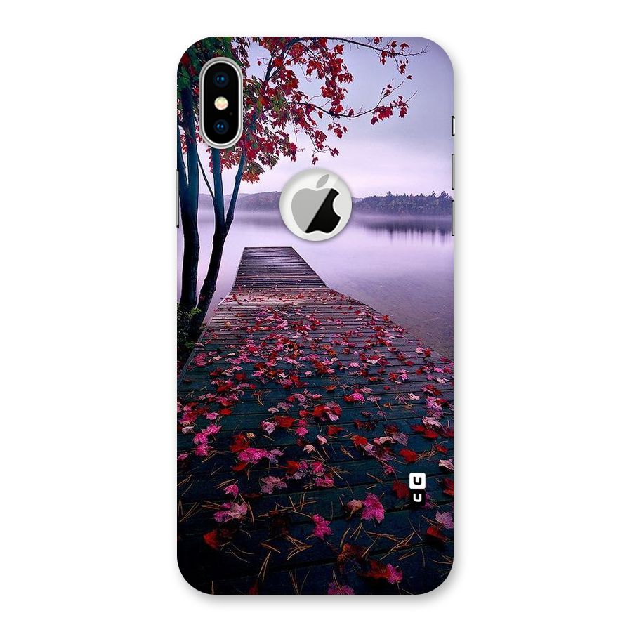 Cherry Blossom Dock Back Case for iPhone X Logo Cut