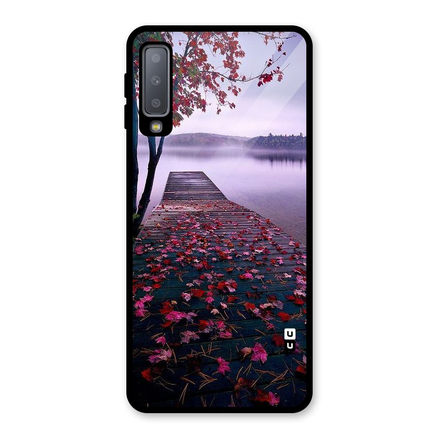 Cherry Blossom Dock Glass Back Case for Galaxy A7 (2018)