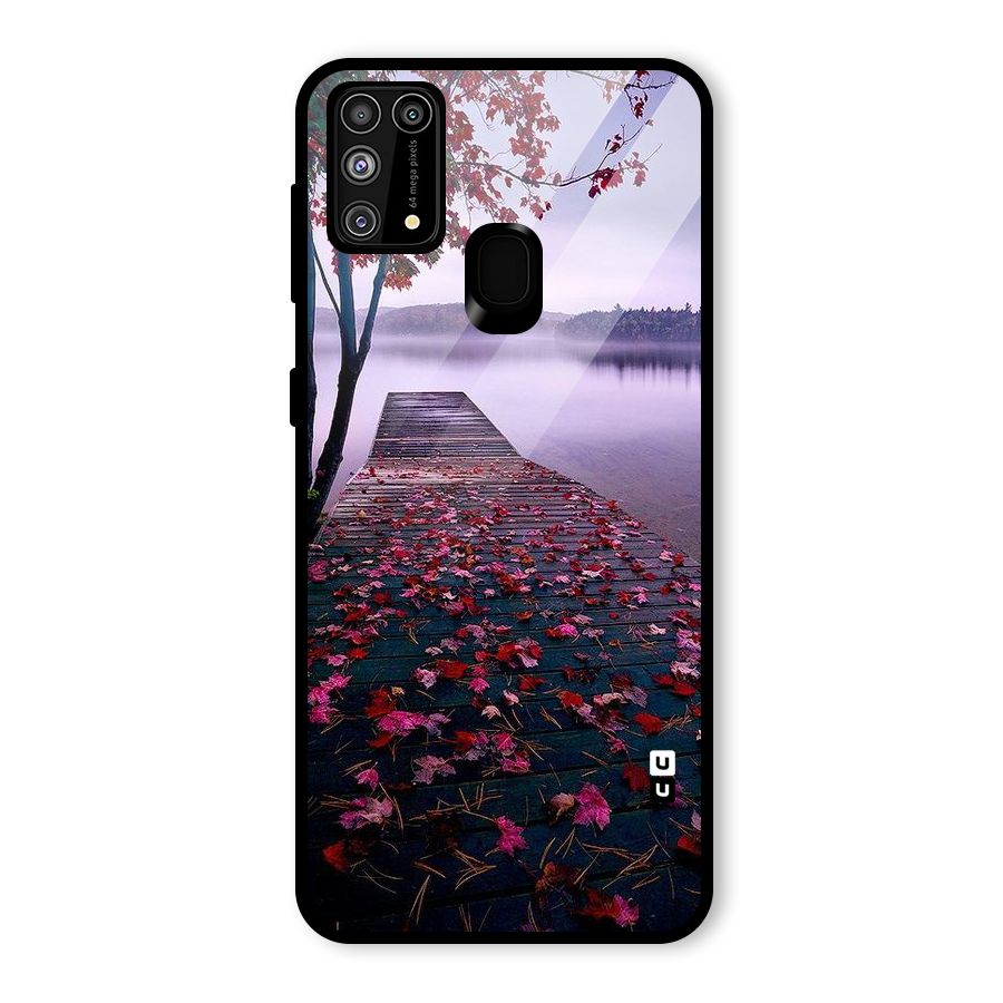 Cherry Blossom Dock Glass Back Case for Galaxy F41