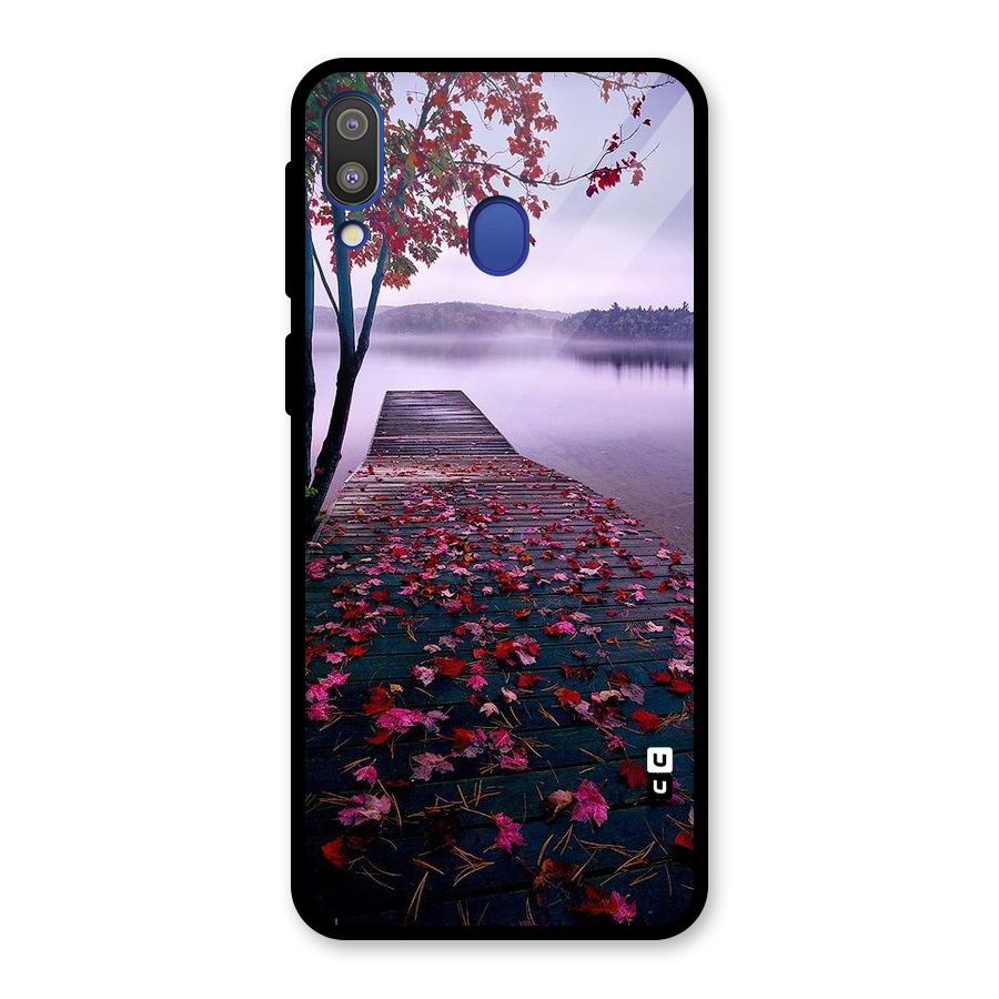 Cherry Blossom Dock Glass Back Case for Galaxy M20