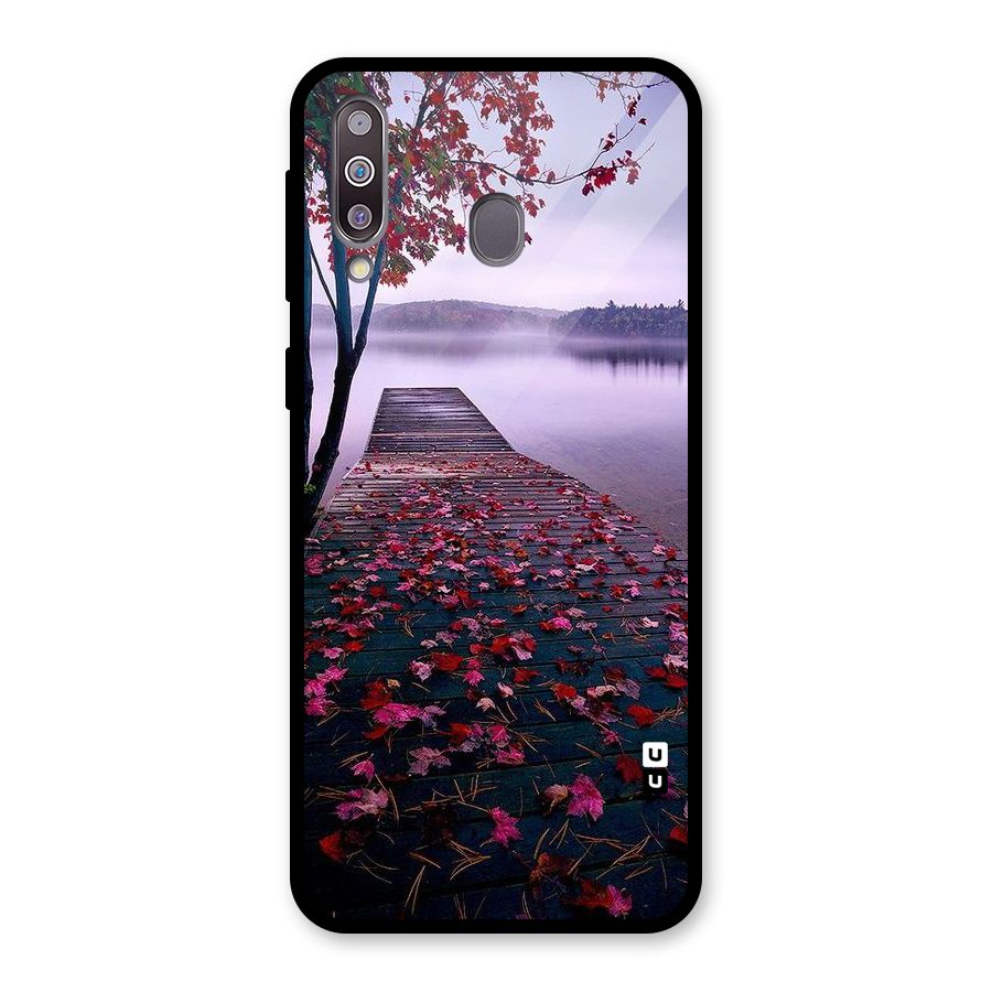 Cherry Blossom Dock Glass Back Case for Galaxy M30