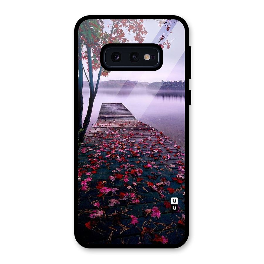 Cherry Blossom Dock Glass Back Case for Galaxy S10e