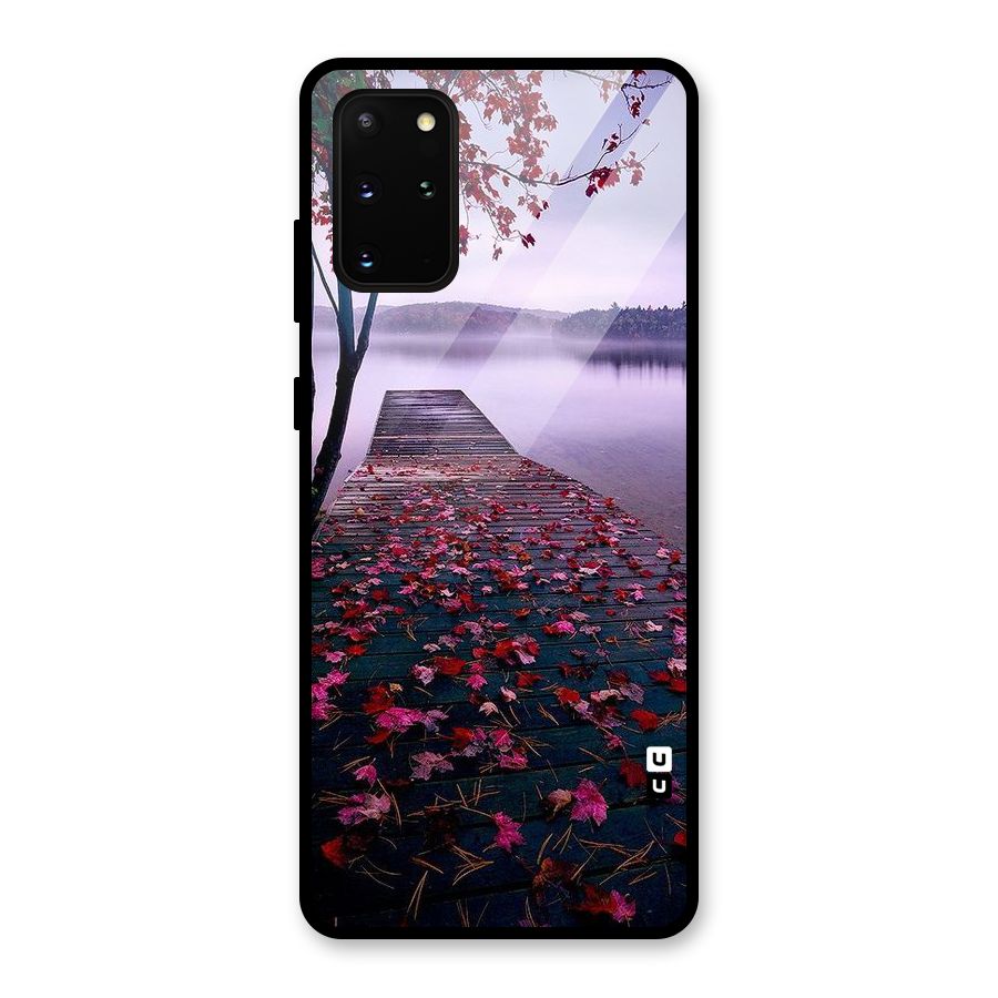 Cherry Blossom Dock Glass Back Case for Galaxy S20 Plus