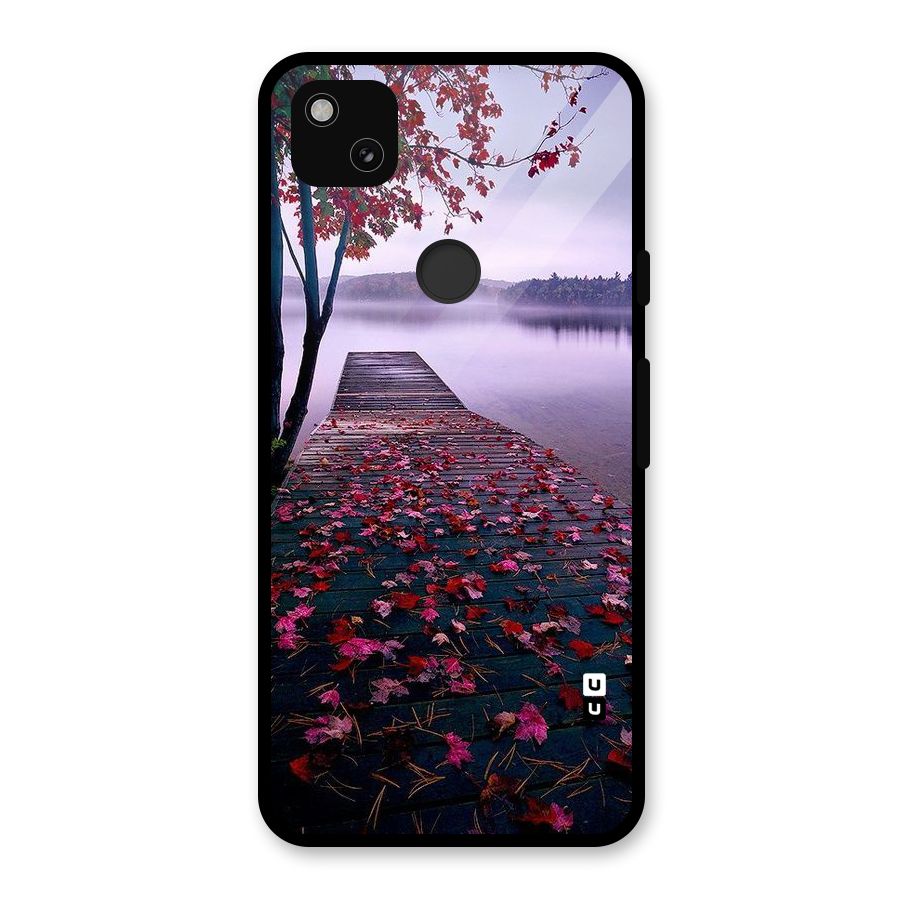 Cherry Blossom Dock Glass Back Case for Google Pixel 4a