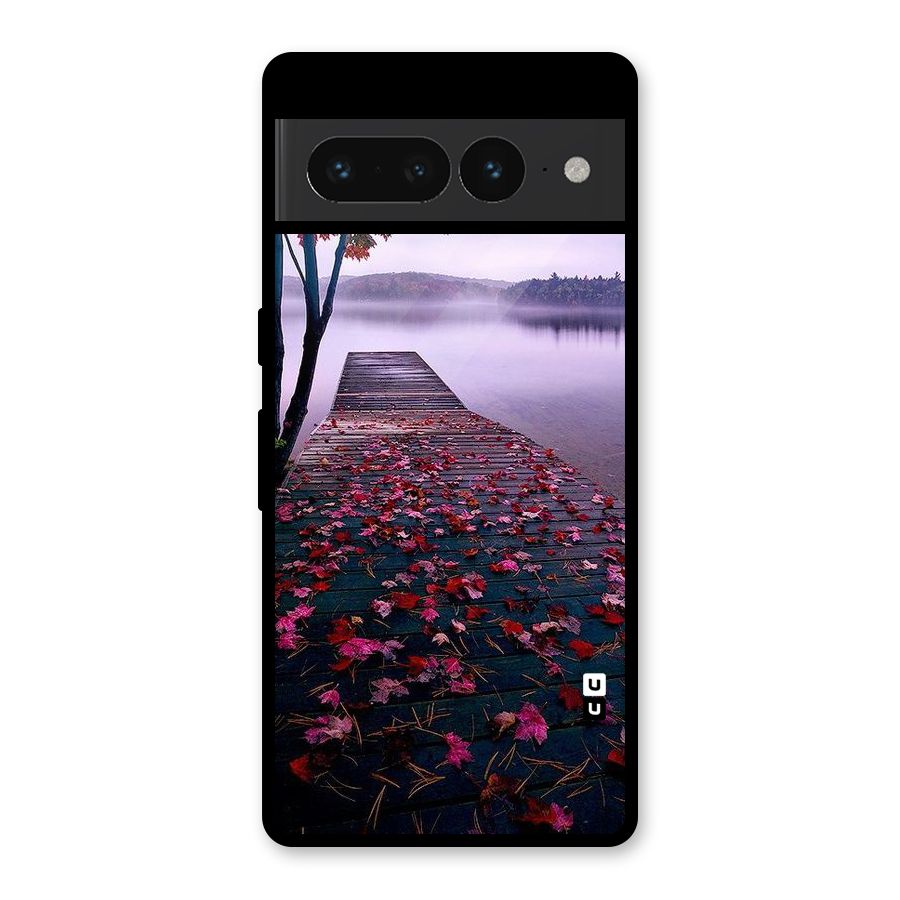 Cherry Blossom Dock Glass Back Case for Google Pixel 7 Pro