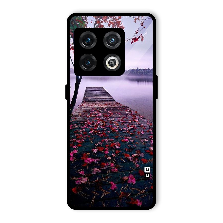 Cherry Blossom Dock Glass Back Case for OnePlus 10 Pro 5G