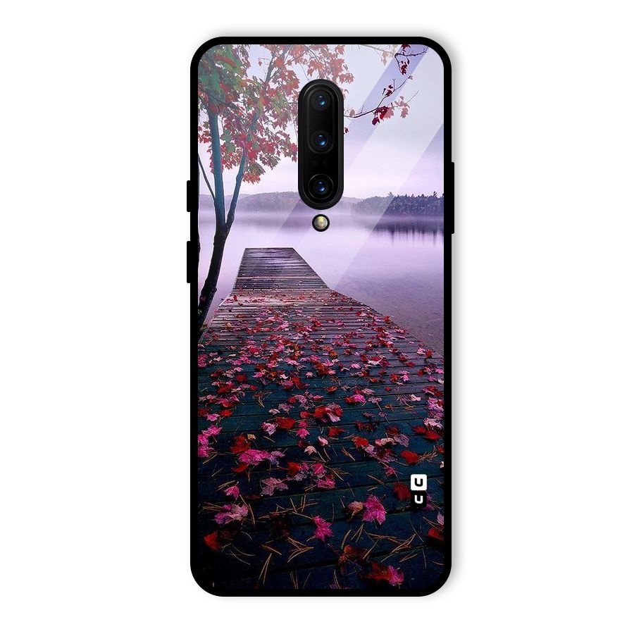 Cherry Blossom Dock Glass Back Case for OnePlus 7 Pro